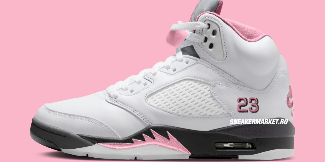 Air Jordan 5 Retro White Medium Soft Pink Black HQ7978-102 Release Date