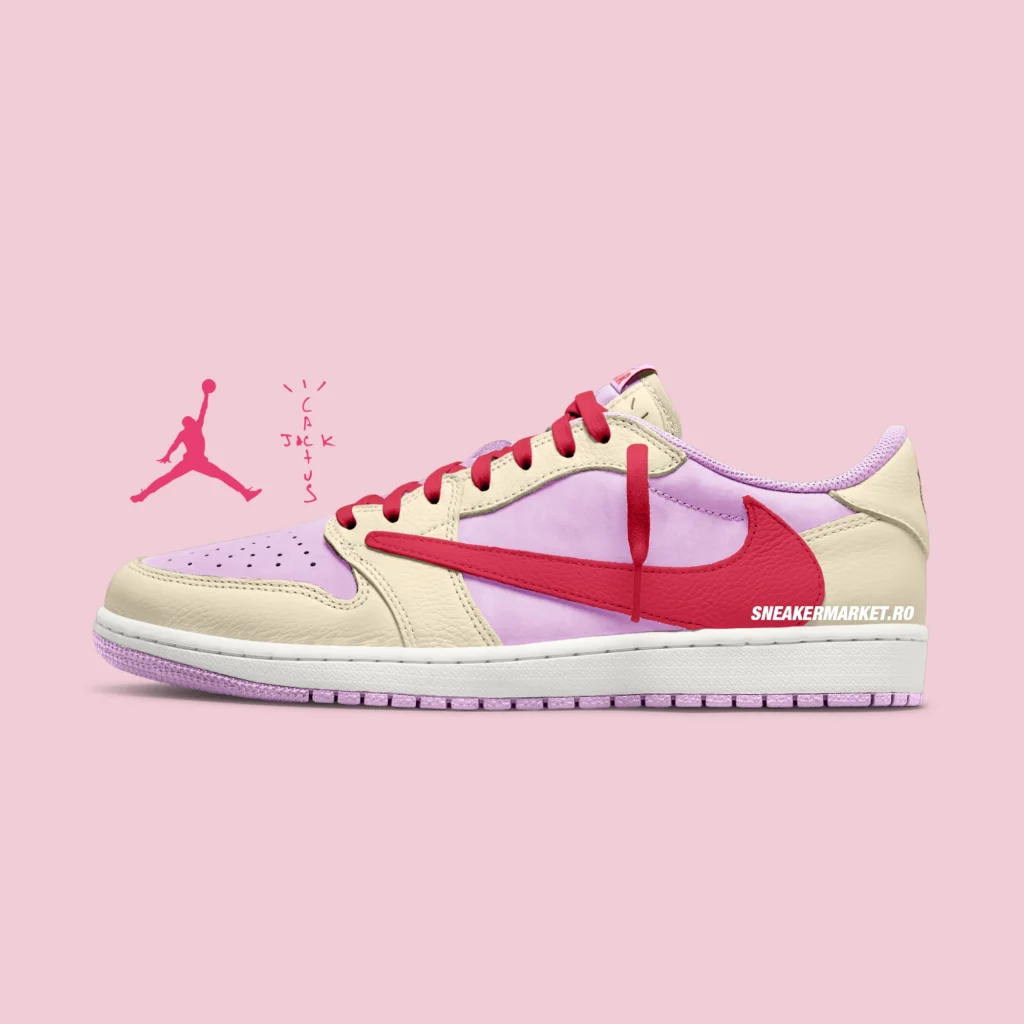 Travis Scott x Air Jordan 1 Retro Low OG Muslin & Shy Pink IQ7604-100 Release Date Summer 2026