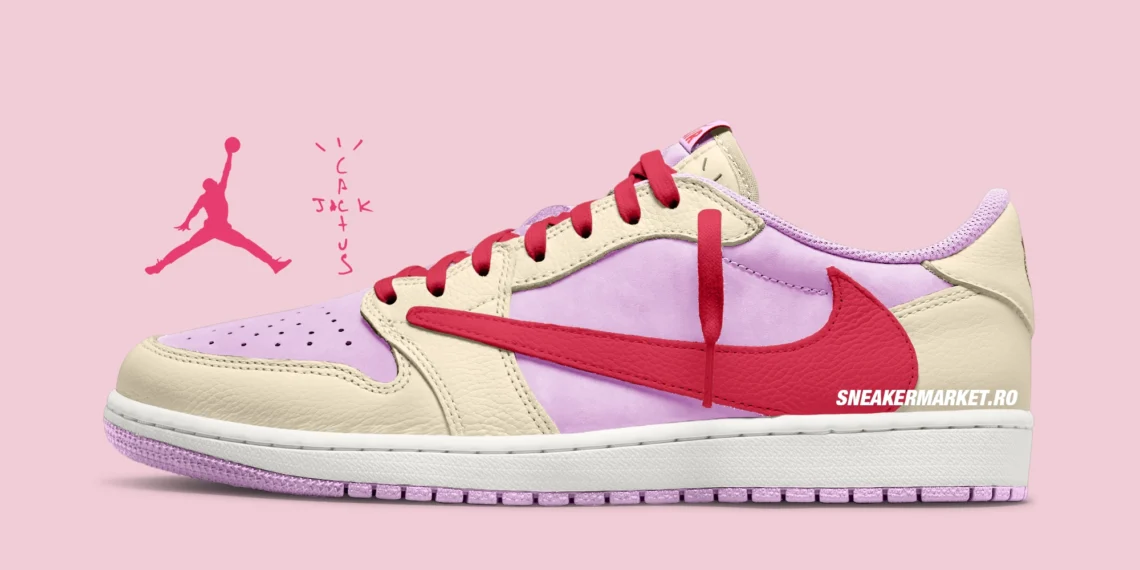 Travis Scott x Air Jordan 1 Retro Low OG Muslin & Shy Pink IQ7604-100 Release Date Summer 2026